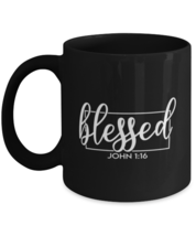 Religious Mugs Blessed John 1:16 Black-Mug  - £13.40 GBP