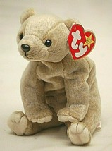Ty Original Beanie Baby Almond Bear Beanbag Plush Toy Swing &amp; Tush Tags j - £13.22 GBP