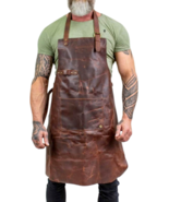 Back Strap Woodwork Decent 100% Cow Butcher Leather Brown New Apron - $2,242.24 MXN