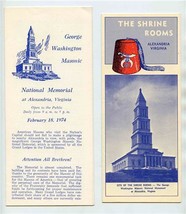George Washington Masonic National Monument Brochures Alexandria VA Shrine Room  - £22.10 GBP