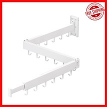 Retractable Wall-Mount Laundry Rack – Max 220 lbs with Punch-Free Install - $65.95