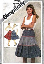 Misses&#39; TIERED SKIRT Vintage 1981 Simplicity Pattern 9918 Sizes 6 &amp; 8 - £9.43 GBP