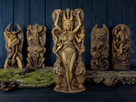 9&quot; Hecate - Statue Greek God Wooden Carved Figure Wood Handmade Mythology Hekate - £107.60 GBP