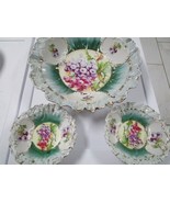 German Bowl Rs Unmarked Antique Grapes Transfer- 2 Bowls 5 1/2&quot; Set 2 1/... - $2,455.21 MXN