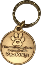 The Road To My Heart Is Paved With Paw Prints Heart Large Paw Print Keychain Dog - £4.78 GBP