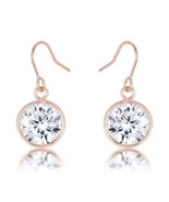 Precious Stars Rose Goldtone Bezel-Cut 9mm Round Cubic Zirconia Dangling... - $35.11 CAD
