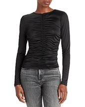 Aqua Womens Ruched Long Sleeve Pullover Top S - £26.67 GBP