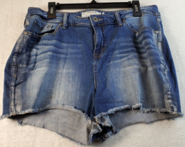 Torrid Shorts Womens Size 18 Blue Denim Cotton Flat Front Belt Loops Pull On - £10.17 GBP