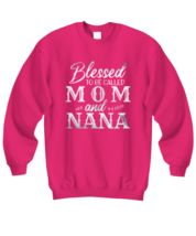 Mom Sweatshirt Blessed To Be Called Mom Pink-SS  - £22.10 GBP