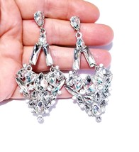 Sparkling Rhinestone Drop Earrings - Clear Crystal Jewelry for Bridal, Prom, Pag - £28.12 GBP