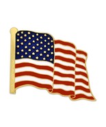 PinMart American Flag Lapel Pin – Made in the USA - Gold Plated Enamel P... - $28.70