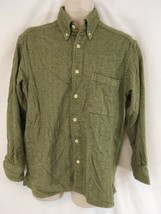 McKenzie Tribe Mens M Green Herringbone Italian Cotton Flannel Shirt - £30.20 GBP