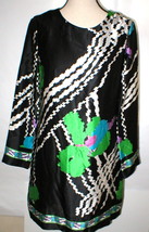 New Womens M 10 12 NWT Designer Silk Italy Shift Dress Alice San Diego 46 Black  - £615.22 GBP