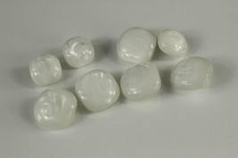 Vintage Sewing Lot Variety Estate Buttons Square White Swirl Lucite - £14.70 GBP