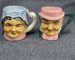 Vintage 2.5” Toby Face Salt and Pepper Shakers Japan Cork Stoppers -Some... - $8.91