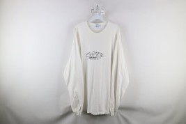 Vintage 90s Mens 2XL Kelleys Island Ohio Booga Wear Long Sleeve T-Shirt White - £33.69 GBP