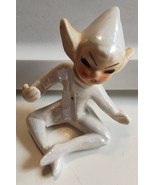 Vintage Holt Howard 1958 Elf Pixie Candle Holder Hugger Ceramic Figure 3... - $553.40 MXN