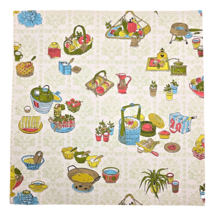 Vintage Wallpaper Sample Sheet 70s Retro Kitchen Foods Dishes Crafting D... - £7.81 GBP