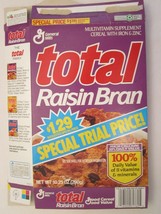 Empty General Mills Cereal Box 1993 Total Raisin Bran 10.25 Oz Ser 1 - $6.38