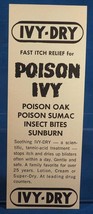 Vintage Magazine Ad Print Design Advertising Ivy Dry Poison Ivy Itch Relief - £25.65 GBP
