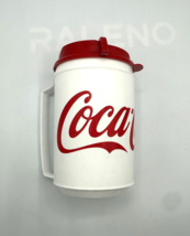 Coca-Cola  12oz  Travel Mug Can Holder With Handle Insulated White w/ Red Logo - £10.06 GBP