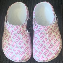Bebe Girls Toddler Sandals Sz 11/12 XL Slingback Clogs White Rubber Wate... - £10.95 GBP