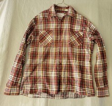 Vintage Male Duds Mens Button UP Flannel Shirt Cotton Long Sleeve Med - $18.65