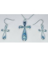 Abalone Cross Necklace and Earring Set - $14.85
