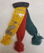 Vintage Webelos Cub Scout Tri-Color Ribbon 5 Pins Slide &amp; Accessories To... - £27.53 GBP