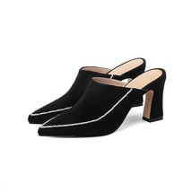 FEDONAS 2021 Newest Summer Autumn Concise Casual Women Mules Pointed Toe High He - £53.82 GBP