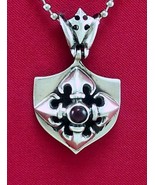 Star Knights Sterling Silver Star Shield Pendant-Heavy Rocker Biker 3-D ... - £119.10 GBP