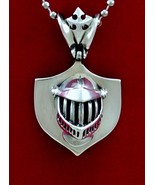 Star Knights Sterling Silver Knight Shield Pendant-Heavy Rocker Biker 3-D Design - $149.00