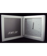 Desk Clock/Picture Frame/Paper Weight ~ Analog Dial In Aluminum Frame ~ ... - £15.34 GBP