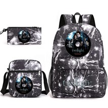 3pcs Twilight Backpacks Students Schoolbags Pencil Case Shoulder Bags Backpack B - £66.18 GBP