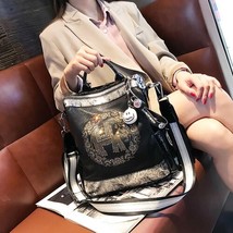 Microfiber Synthetic Leather  Backpack for Women Fashion Casual School Book Big  - £75.56 GBP