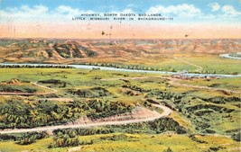 Highway~North Dakota BAD-LANDS-LITTLE Missouri River In BACKGROUND~1940 Postcard - £5.95 GBP