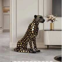 Leopard sculpture luxury home decor animal figurine big sculpture,entran... - $444.36
