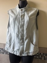 Theysken&#39;s Theory Pale Blue Denim Wash Vest Gilet SZ L Made in USA - $1,086.97 MXN