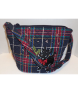 Vera Bradley Bucket Crossbody Purse Bag Scottie Dog Blue Plaid Quilted New - £47.00 GBP