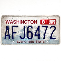 2013 United States Washington Evergreen Passenger License Plate AFJ6472 - £14.85 GBP