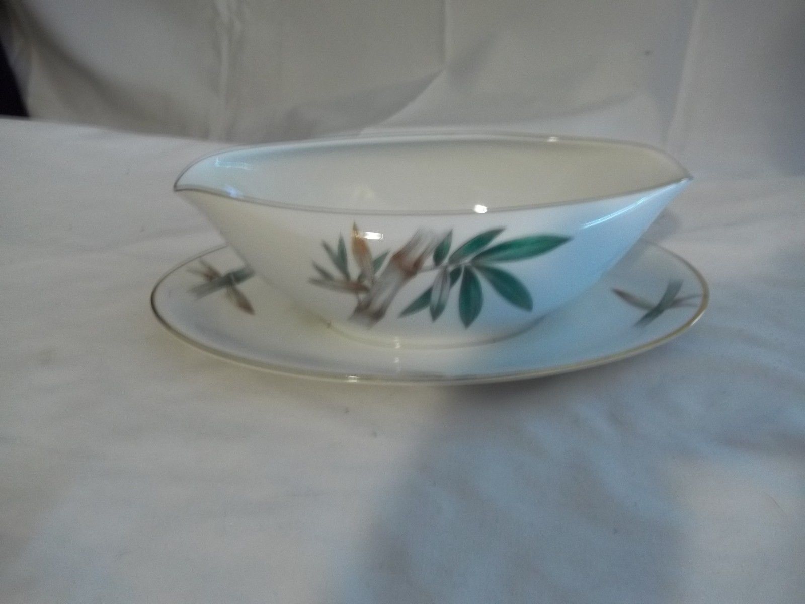 Noritake China-Canton-Bamboo Mid Century Modern Gravy Boat Japan - $21.77