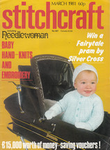 Stitchcraft #567 Needlework Crochet Knit Embroider March 1981 Vintage Magazine - $7.98