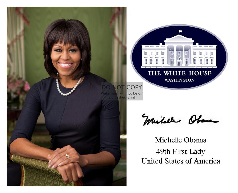 Primary image for FIRST LADY MICHELLE OBAMA WHITE HOUSE SEAL AUTOGRAPHED 8X10 PHOTO