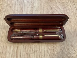 Vintage The Bombay Company 1994 Set Pen and Pencil in case Wood - £22.39 GBP