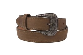 Kids Western Dress Belt Brown Smooth Overlay Leather Casual Size 20, 26, 28 - $27.10 CAD