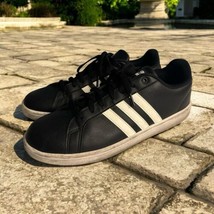 Adidas Cloudfoam Advantage Mens Shoe 12 Black White Leather Sneakers B74264 - $34.64
