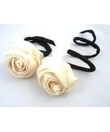 Ivory Rose Flower Wire Hair Bendable Hold Adjust Women Ornamental Weddin... - $8.06