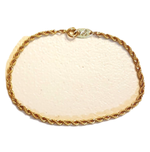 Trifari Rope Twist Bracelet 7&quot; Gold tone Link C Clasp VTG Mint Estate Jewelry - £15.40 GBP