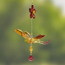 Five Tone Acrylic Dragonfly Ornaments with Flowers in Assorted Colors (Gold/Red/ - £23.68 GBP+