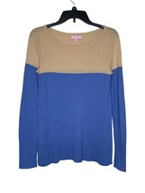 Lilly Pulitzer Women Sweater Wool Blend Debra Colorblock Pullover Blue/T... - $29.69